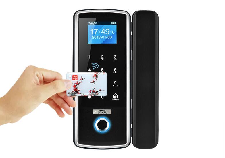 Smart glass door company office fingerprint lock